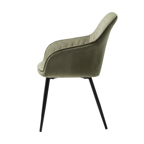 Khaki kárpitozott karfás étkezőfotel Milton – Unique Furniture-image-3