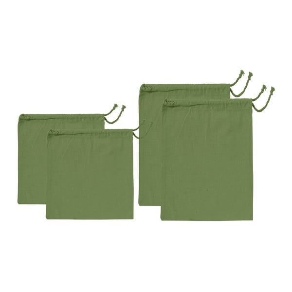 Eco 4 db zöld uzsonnás zacskó újrahasznosított pamutból - Ladelle
