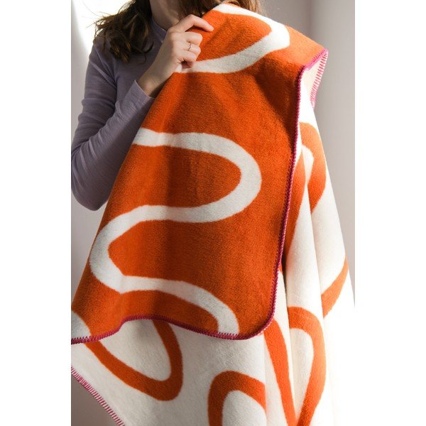 Narancssárga takaró 150x200 cm Swirl – noo.ma-image-2