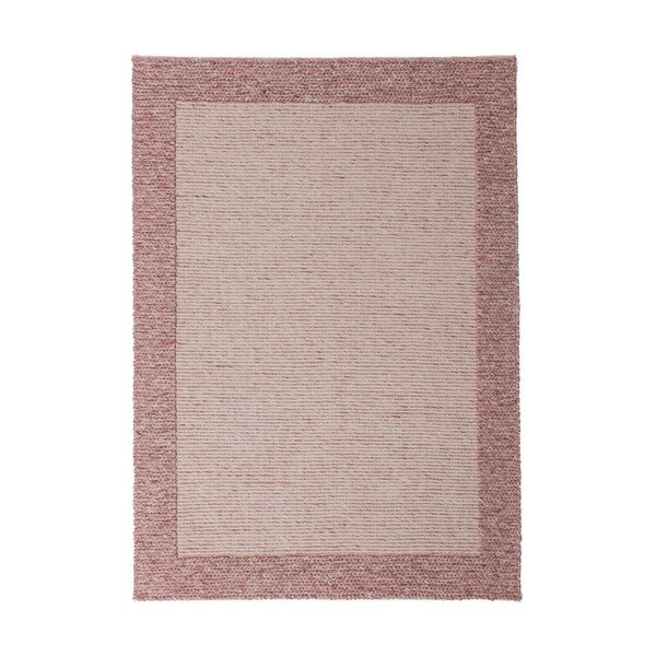 Világos rózsaszín kézi szövésű gyapjúkeverék szőnyeg 120x170 cm Rue – Flair Rugs