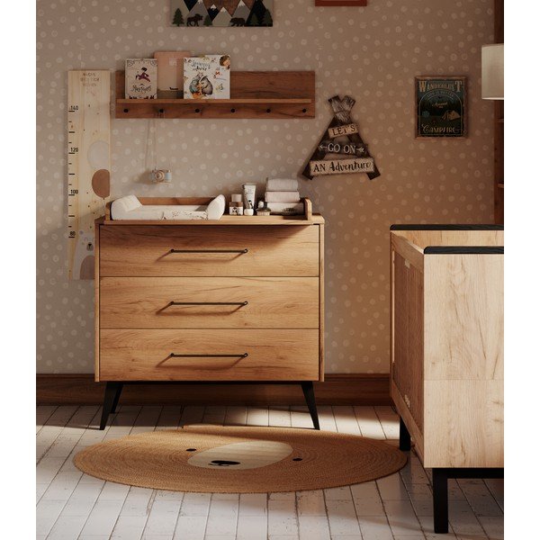 Natúr színű pelenkázó feltét bükkfa dekorral Retro – Pinio-image-1