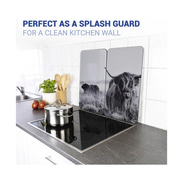 Edzett üveg tűzhely fedőlap szett 2 db-os 30x52 cm Universal Highland Cattle – Wenko-image-4