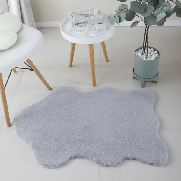 Világosszürke szintetikus szőrme szőnyeg 60x90 cm Caty – Ayyildiz Carpets-image-3