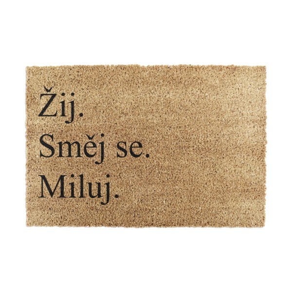 Kókuszrost lábtörlő 40x60 cm Žij a Miluj – Artsy Doormats