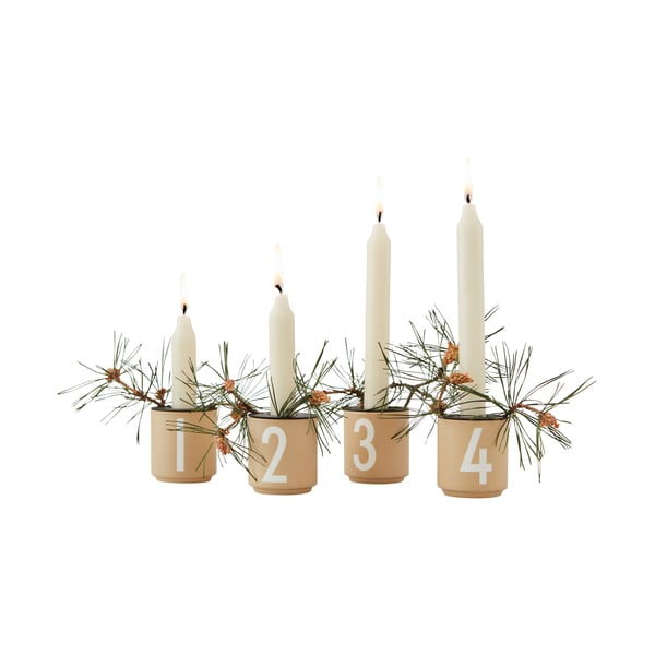 Porcelán gyertyatartó készlet 4 db-os Mini - Design Letters-image-2