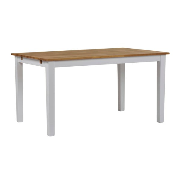 Finnus fehér tömör tölgyfa étkezőasztal, 140 x 90 cm - Folke
