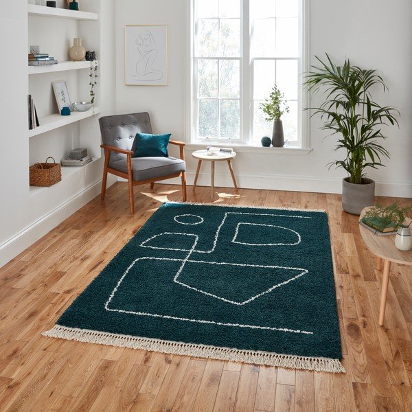 Boho smaragdzöld szőnyeg, 160 x 220 cm - Think Rugs-image-1