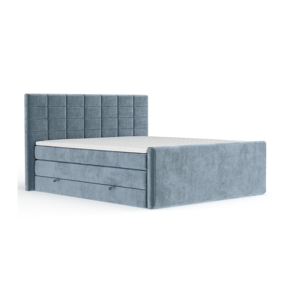 Kék ágyneműtartós boxspring ágy 140x200 cm Ava – Maison de Rêve
