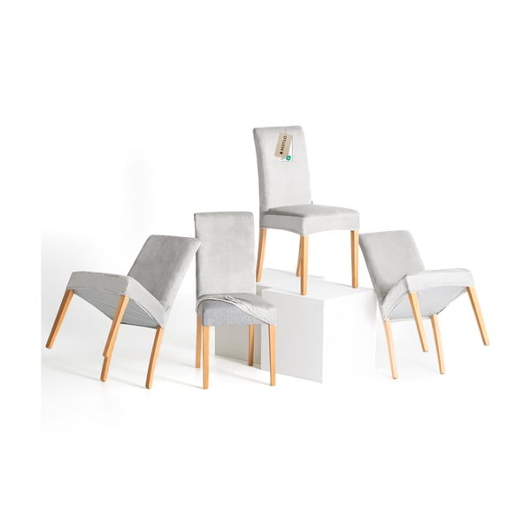 Világosszürke gumis szék huzat szett 4 db-os 48 cm Sento – Restilo
