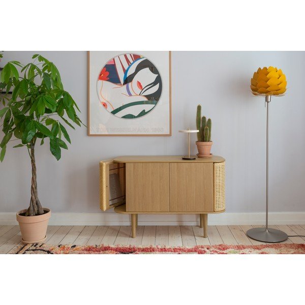 Natúr színű alacsony komód tölgyfa dekorral 109x75 cm Treasures – UMAGE-image-1