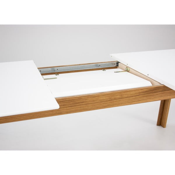 Profil fehér bővíthető étkezőasztal tölgyfa dekorral - Tenzo-image-1