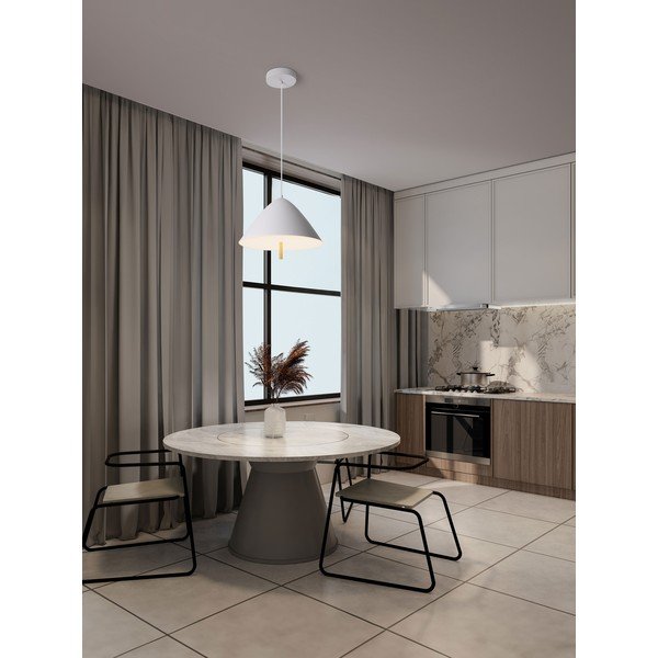 Fehér fém LED függőlámpa fém búrával ø 40 cm Oros – Nova Luce-image-2