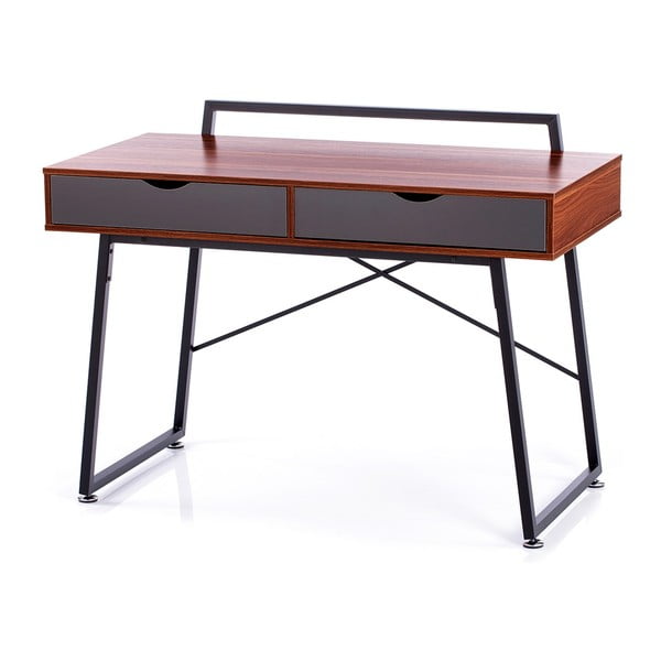 Íróasztal diófa dekoros asztallappal 57.5x120 cm Tolm – Homede