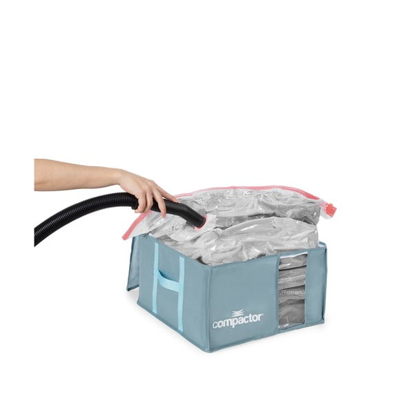 Vákuumos műanyag ruhatároló doboz 42x40x25 cm Blue Edition – Compactor-image-2