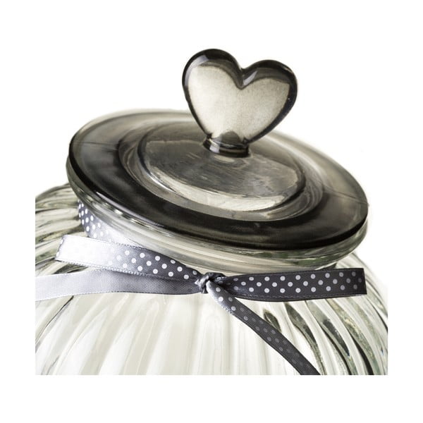Heart üvegdoboz ezüstszínű fedéllel, 5,4 l - Unimasa-image-1