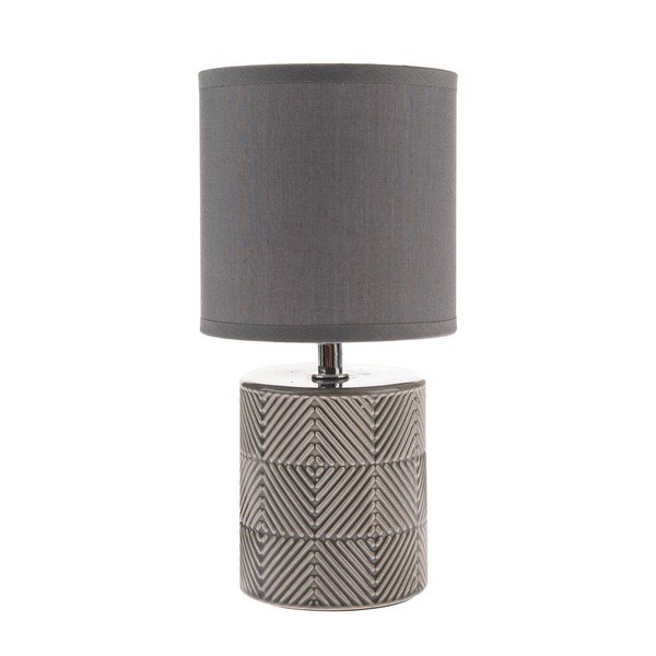 Szürke asztali lámpa textil búrával (magasság 27 cm) – Dakls