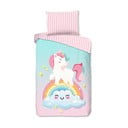 Rózsaszín-türkiz egyszemélyes pamut gyerek ágyneműhuzat 140x200 cm Sweety – Good Morning