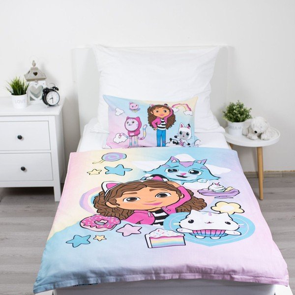 Pamut gyerek ágyneműhuzat babaágyhoz 100x135 cm Gabby's Dollhouse "Sugar Dream" – Jerry Fabrics-image-1