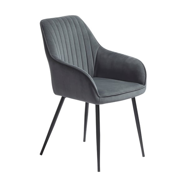 Szürke kárpitozott karfás étkezőfotel szett 2 db-os Nolan Stripe – Unique Furniture