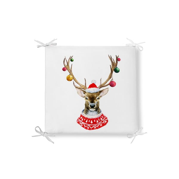 Merry Reindeer karácsonyi pamutkeverék székpárna, 42 x 42 cm - Minimalist Cushion Covers