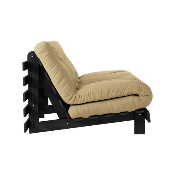 Mustársárga kinyitható kanapé 140 cm Roots Black Night – Karup Design-image-4