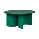 Zöld kerek dohányzóasztal kőrisfa dekoros asztallappal ø 95 cm Gavo – noo.ma