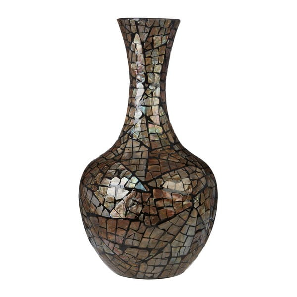 Crackle Mosaic bambuszváza, kagylóhéj díszítéssel, 57 cm magas - Premier Housewares