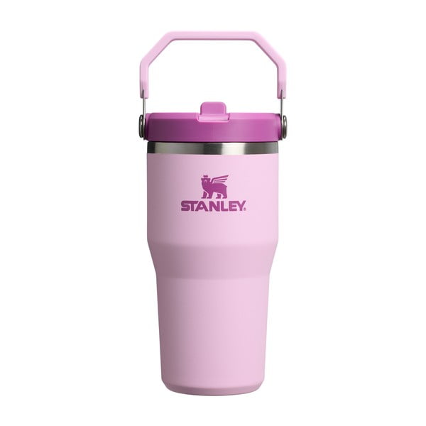 Rózsaszín rozsdamentes acél termosz 600 ml IceFlow™ Flip Straw 2.0 Cherry Blossom – Stanley