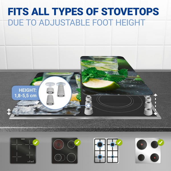 Edzett üveg tűzhely fedőlap szett 2 db-os 30x52 cm Mojitos – Wenko-image-4