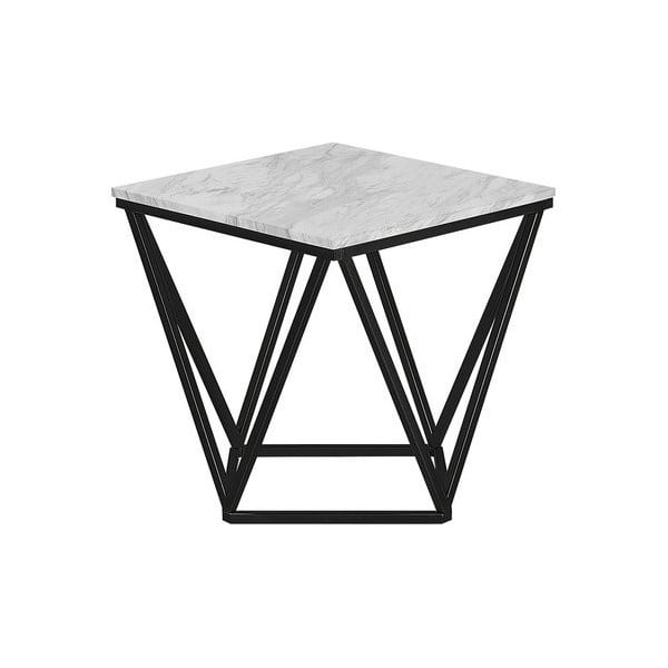 Marble fekete tárolóasztal fehér lappal - Monobeli