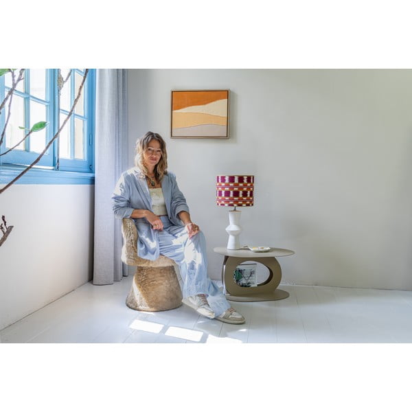 Bézs fém dohányzóasztal 55x66 cm Tonda – Spinder Design-image-2