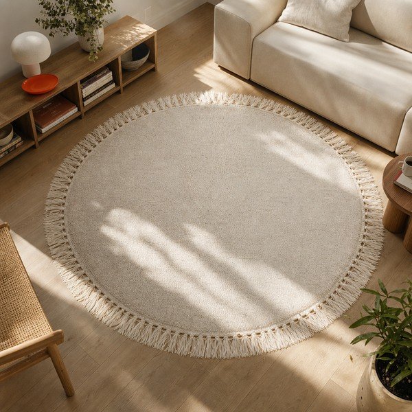 Nature bézs gyapjú szőnyeg, ⌀ 110 cm - Bloomingville-image-4