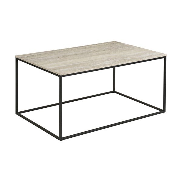 Fekete-bézs dohányzóasztal kő dekorral 60x90 cm Vita – House Nordic