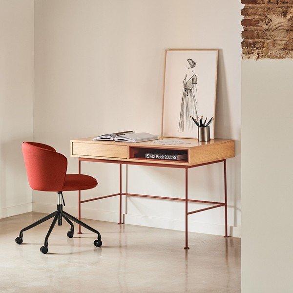 Íróasztal tölgyfa dekoros asztallappal 60x120 cm Yoko – Teulat-image-1