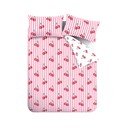 Fehér-rózsaszín kétszemélyes-hosszabbított ágyneműhuzat 230x220 cm Disco Cherries Stripes – Catherine Lansfield