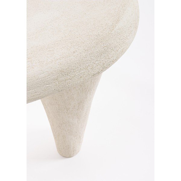 Krémszínű poligyanta kerek dohányzóasztal 60x66 cm Albin – Bizzotto-image-1