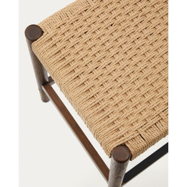 Barna-natúr színű tölgyfa bárszék szett 2 db-os (ülésmagasság 66 cm) Yalia – Kave Home-image-4