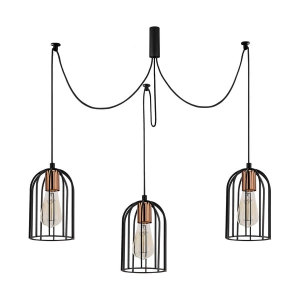 Pamukkale fekete függőlámpa 3 izzóval - Opviq lights-image-1