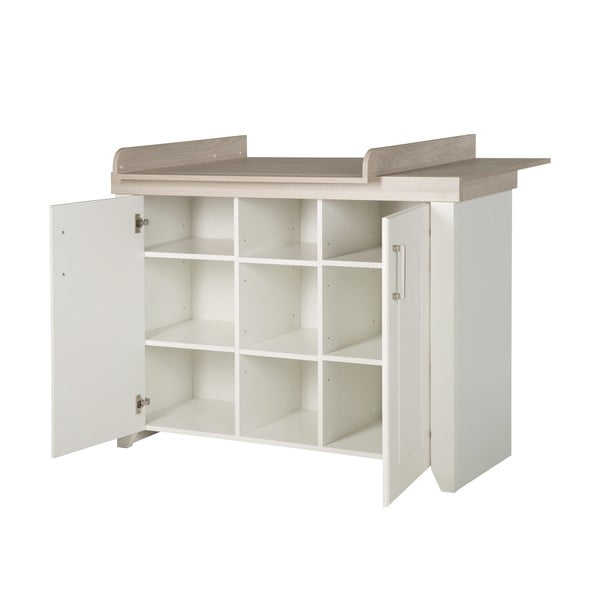 Fehér alacsony gyerek komód pelenkázó feltéttel szilfa dekorral 120x98 cm Felicia – Roba-image-4