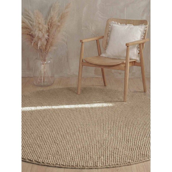 Natúr színű kézi szövésű gyapjú kerek szőnyeg ø 200 cm Richmond Diana – Ted Baker-image-2
