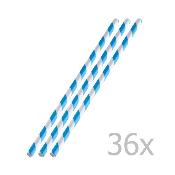 Kék papír szívószál, 36 db - Westmark