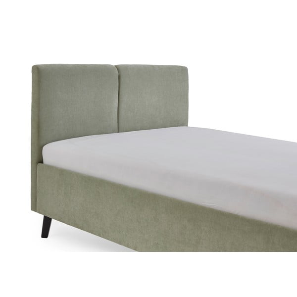 Világoszöld kárpitozott franciaágy ágyráccsal 140x200 cm Piano – Meise Möbel-image-4