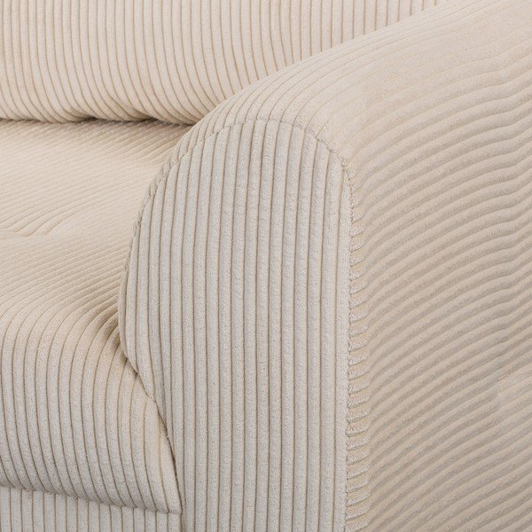 Krémszínű kordbársony sarokkanapé (bal oldali) Ariella – Ropez-image-1