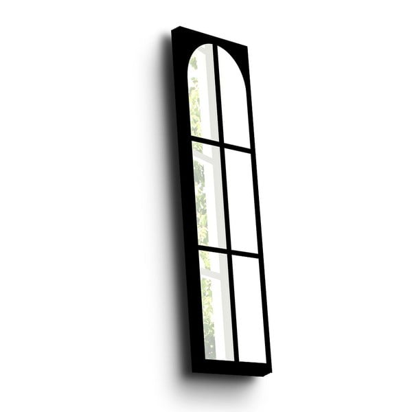 Ventana tükrös fali dísz fa kerettel, 108 x 28 cm