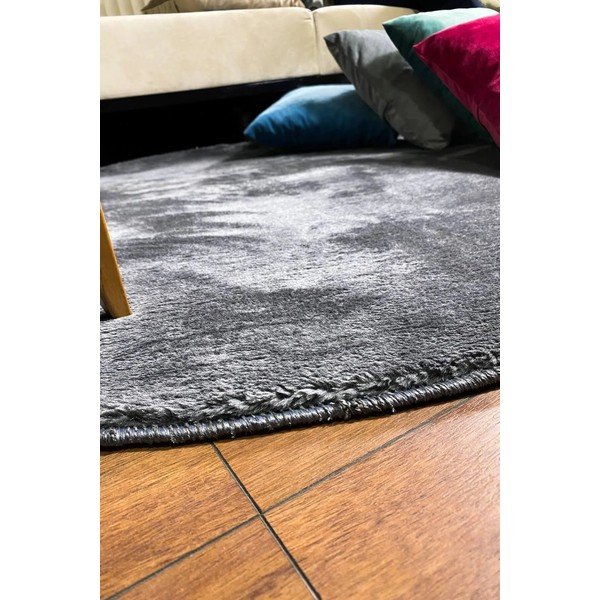 Antracitszürke mosható kerek szőnyeg ø 80 cm Pelush Anthracite – Mila Home-image-1