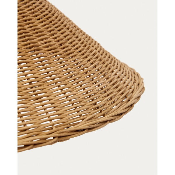 Fekete-natúr színű állólámpa rattan búrával (magasság 154 cm) Urania – Kave Home-image-3