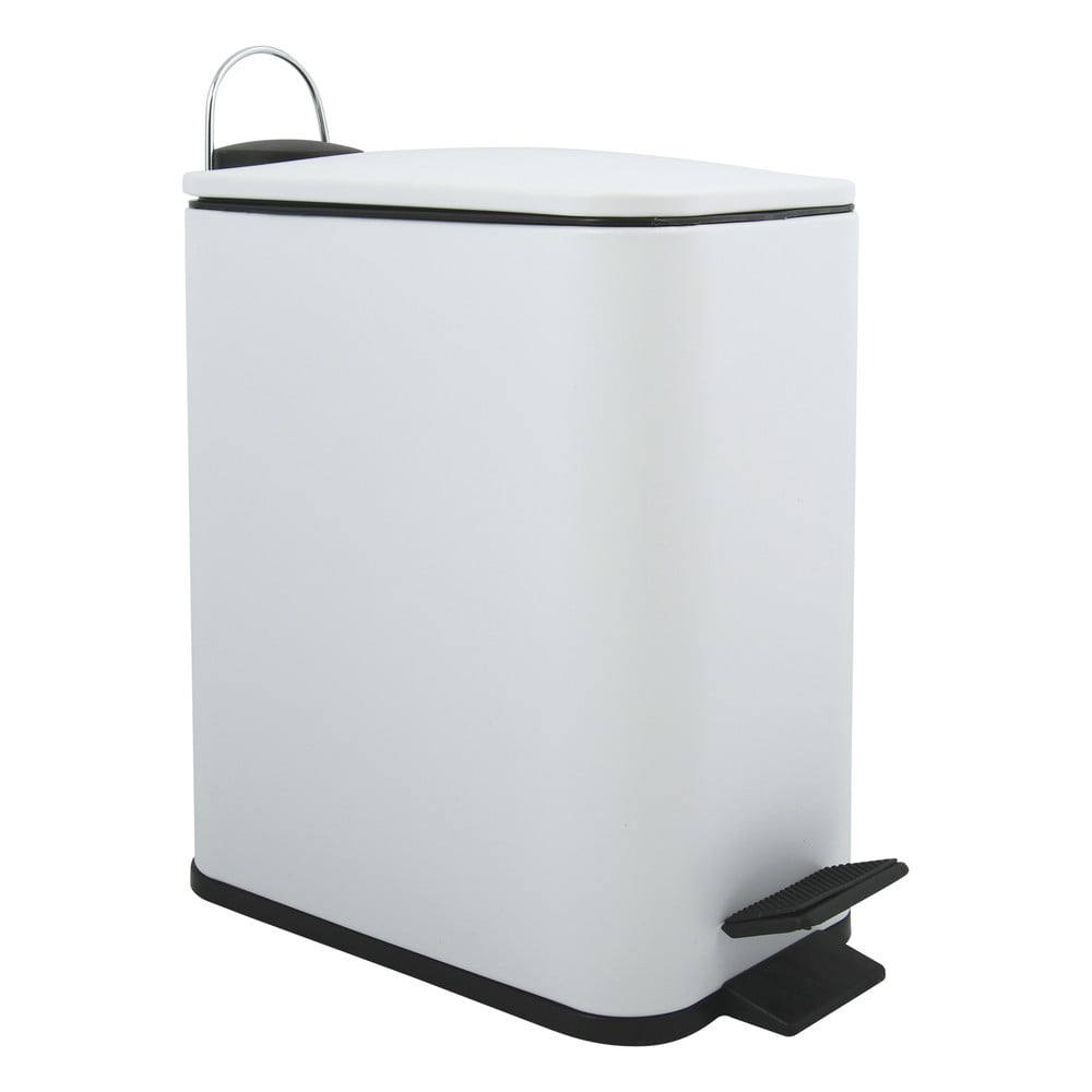 Matt fehér acél pedálos szemetes 5 l Erik  Spirella