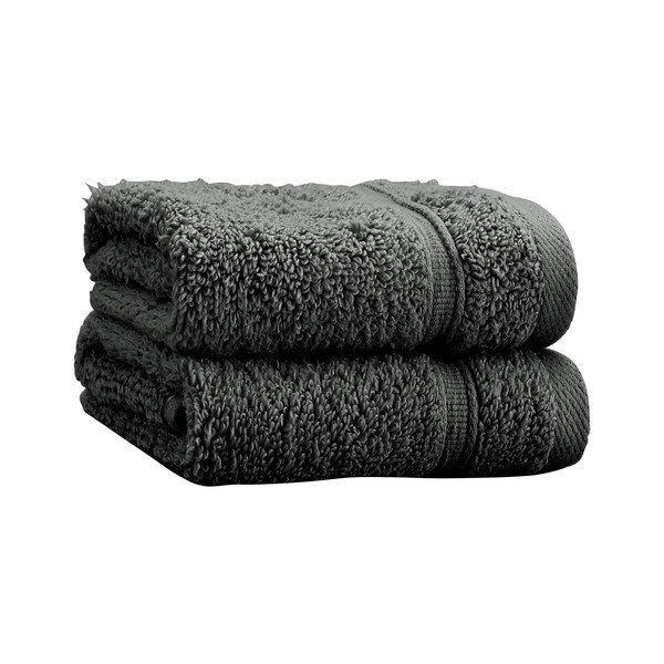 Sötétszürke frottír pamut törölköző szett 2 db-os 30x30 cm Zero Twist – Catherine Lansfield