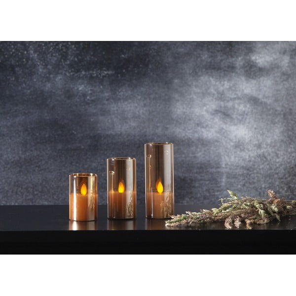 M-Twinkle narancssárga LED viaszgyertya üvegben, magasság 7,5 cm - Star Trading-image-2