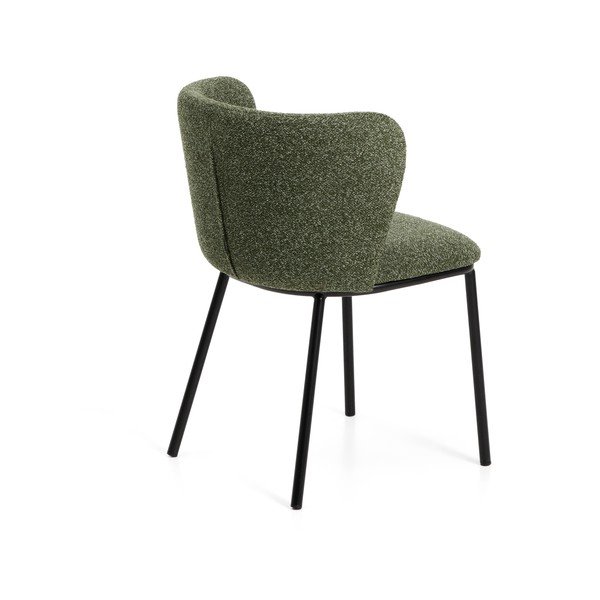 Zöld kárpitozott étkezőfotel Ciselia – Kave Home-image-4